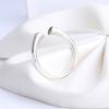 New 925 Sterling Silver Pan Ring Shiny Open Heart With Crystal Ring For Women Wedding Party Gift Fashion Jewelry