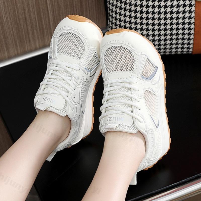 Fashion 2025 Autumn Women Casual Shoes Mesh Breathable Fashion Thick Soled Sports Shoes Comfortable Lightweight Sneakers Zapatos Mujer