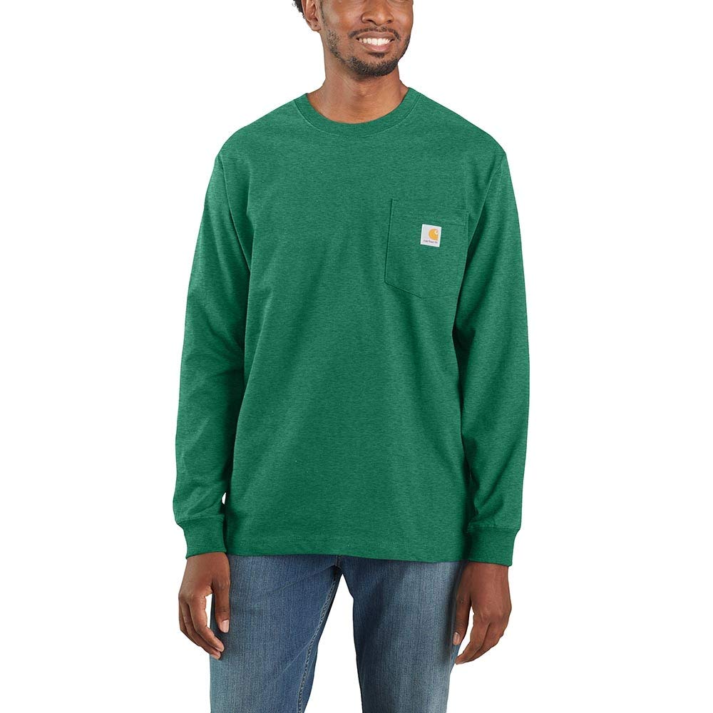 

Мужская футболка Carhartt с длинным рукавом, карманом и логотипом G55 Woods (Размер M, (Северный вереск))
