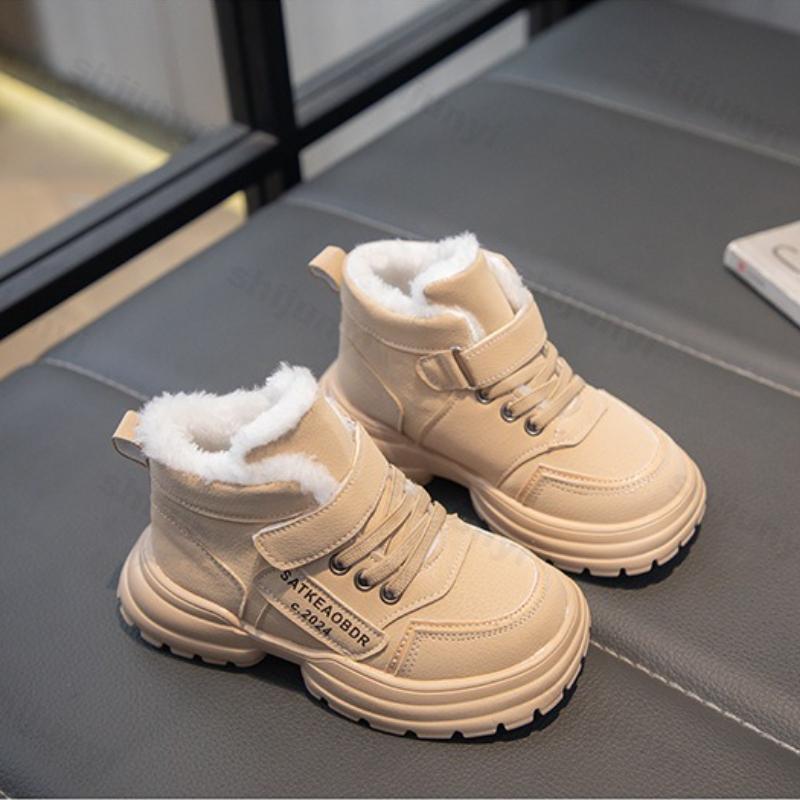 Botas de Neve Infantis Inverno Meninas Quentes Pelúcia Acolchoado Algodão Sapatos Confortáveis Exterior Antiderrapante Meninos Botas Curtas