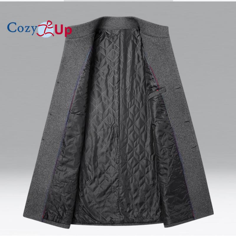 Cozy Up Men's Cashmere Blend Single Breasted Classic Coat with Stand Collar