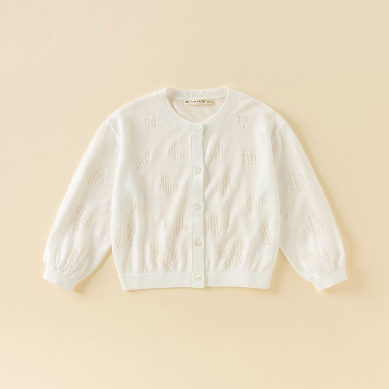 David Bella Girls  Cool Sweater Cardigan Jacket 2026 Summer Collection for Girls, Medium and Large Children, Lyocell Thin Air-Conditioning Shirt White [Ready Stock] 120