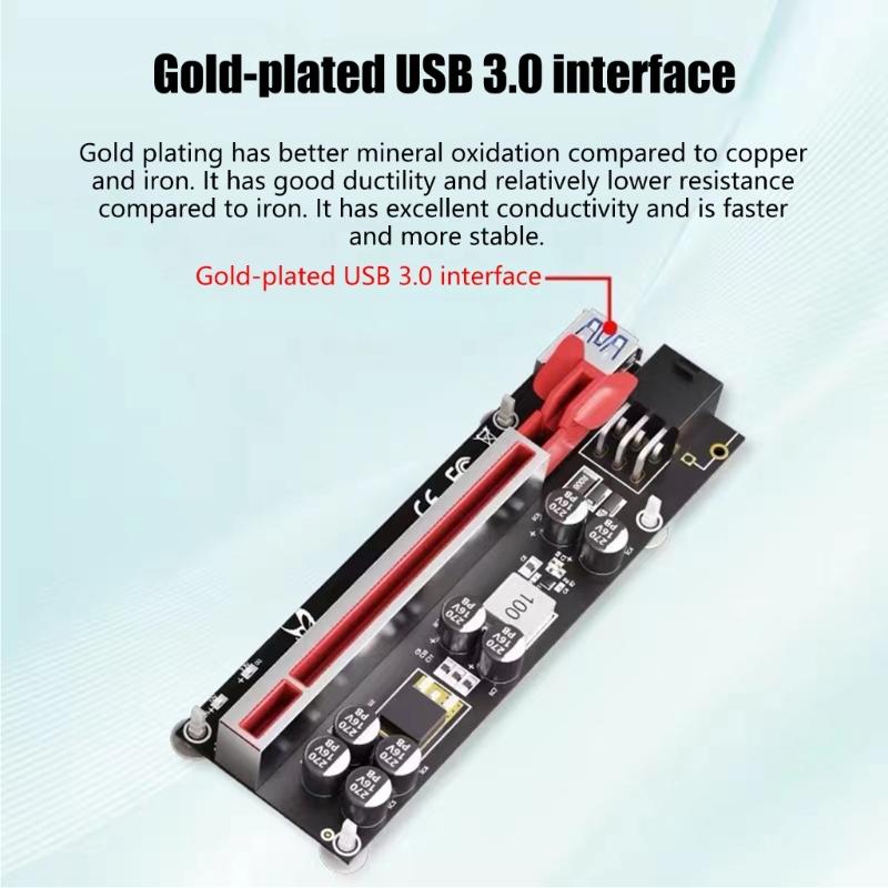 ABS Material PCIExpress X1 to X16 Extension Cable 6Pin Power for Cooling and Easy GPU Installation