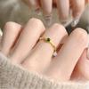 Diamond-inlaid New Chinese Style Bamboo Joint Open Ring, Niche Commuter Design Index Finger Ring, National Trend Ethnic Style Ring Accessory