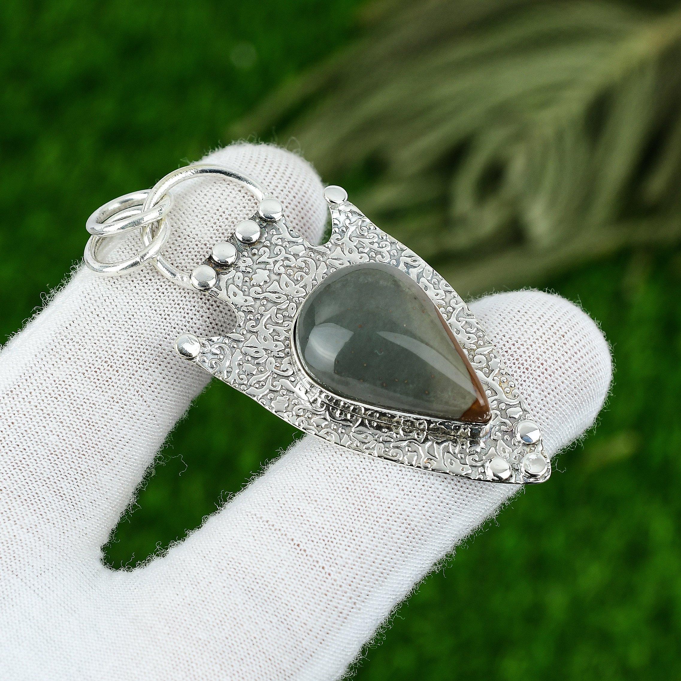 

Wedding Gift For Her 925 Silver Natural Polychrome Jasper Gemstone Pendant