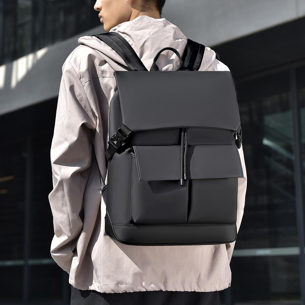 Stylish Urban Men's Business Backpack Large Capacity PU Durable Men's Casual Backpack Men's Commuter Backpack