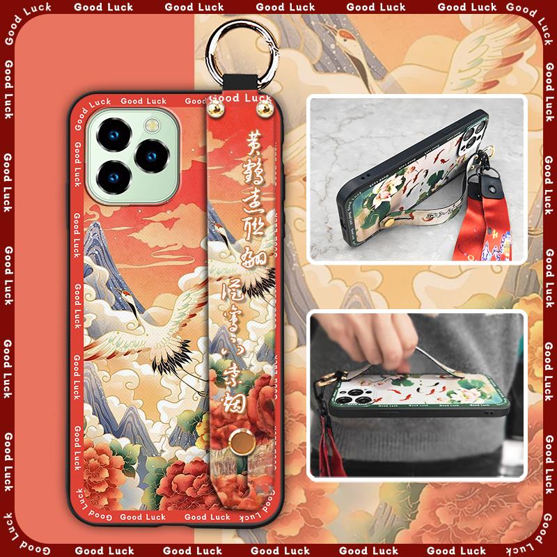 Fashion Elderly lady Phone Case For Oukitel C21 Pro Phone Holder Shockproof Anti-knock Waterproof Wrist Strap Soft case