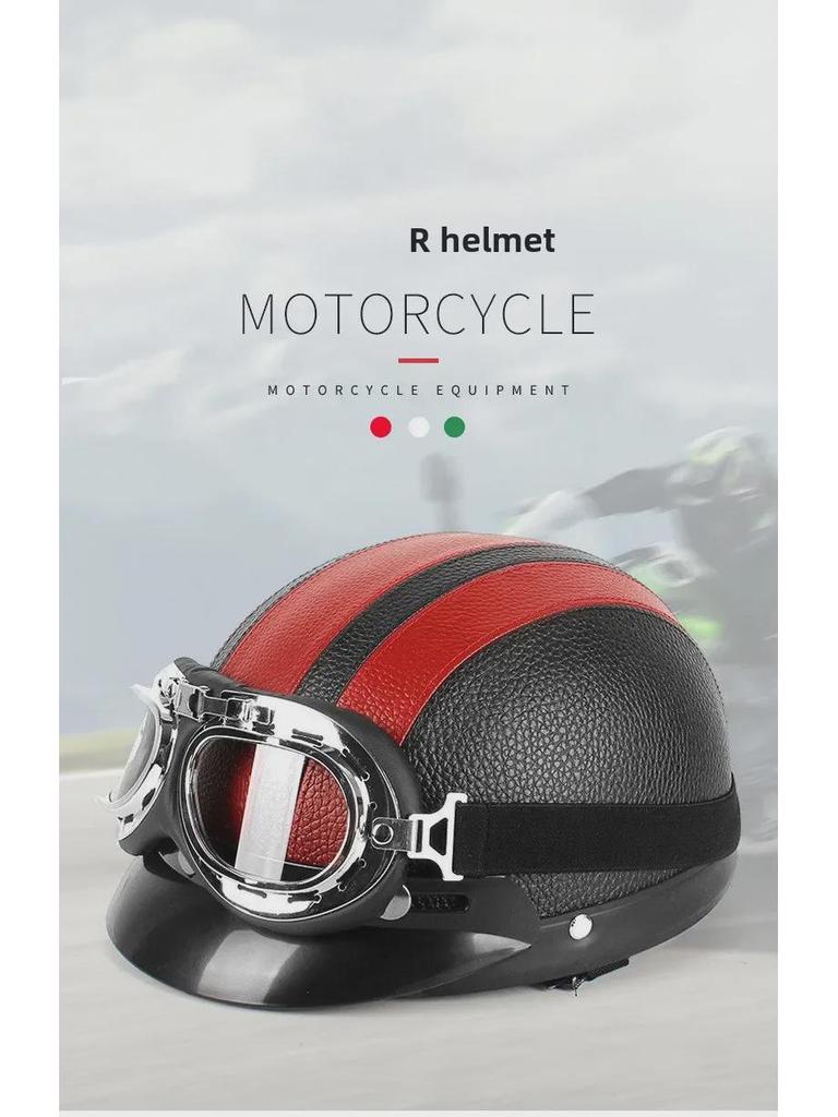 Retro Electric Battery Bike Helmet - Unisex Lightweight Half Helmet for All Seasons