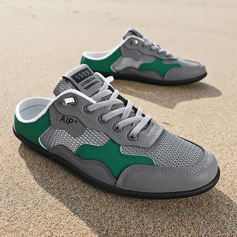 

1 пара сетчатых полутапочек, спортивные сандалии, пляжные тапочки, дышащие, легкие, модные и универсальные, подходят для Y 39 серый