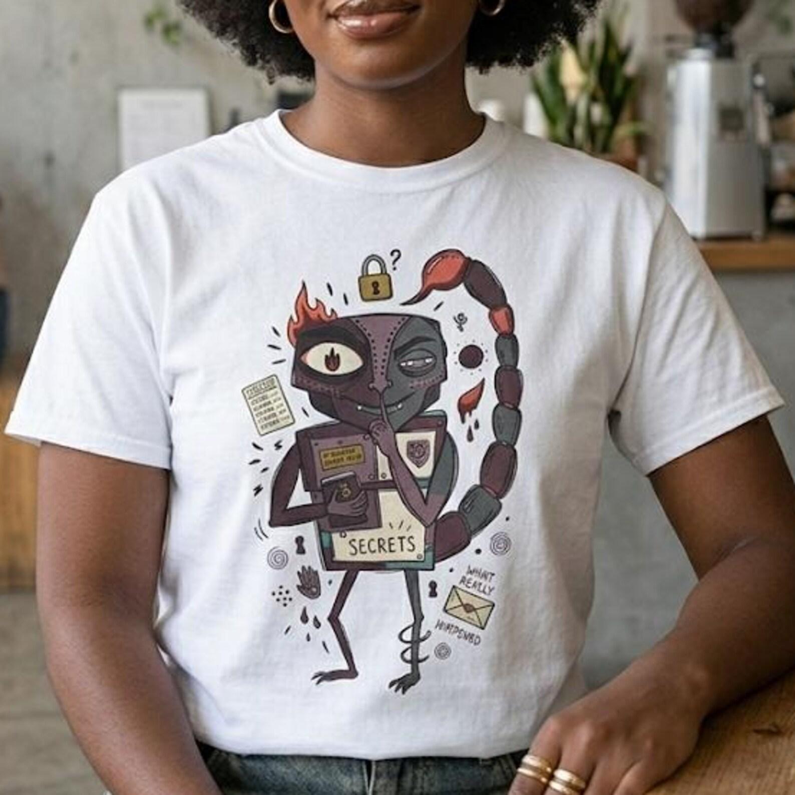 Scorpio T-Shirt | Funny Zodiac Scorpion Secrets Graphic Tee M