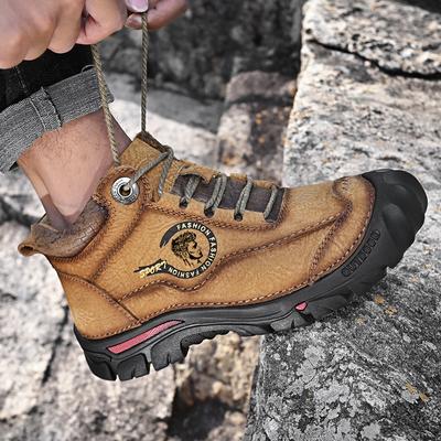 Fashion Genuine Leather Casual Shoes Climbing Hiking Shoes Warm Winter Boots for Men High Quality Platform Snow Boot