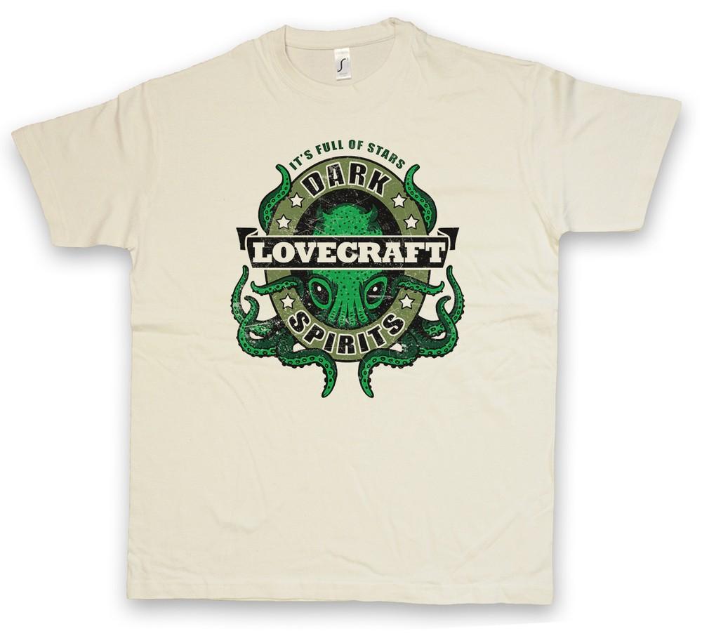 DARK LOVECRAFT SPIRITS T-SHIRT Wars Cthulhu Arkham H. P. Lovecraft Miskatonic