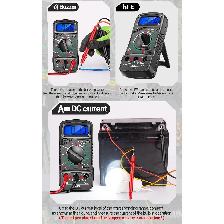 Digital Multimeter Esr Testers ANENG XL830L Automotive Electrical Meter Dmm Transistor Peak Tester Meter Capacitance Meter tools