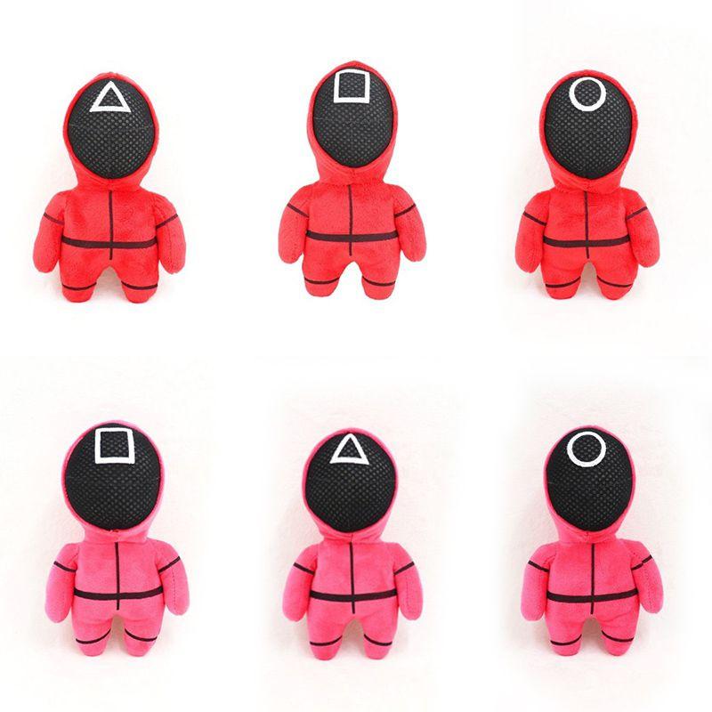 Red Game Squid Guard Worker Staff Plush Toys Front Man 001 456 218 Stuffed Doll