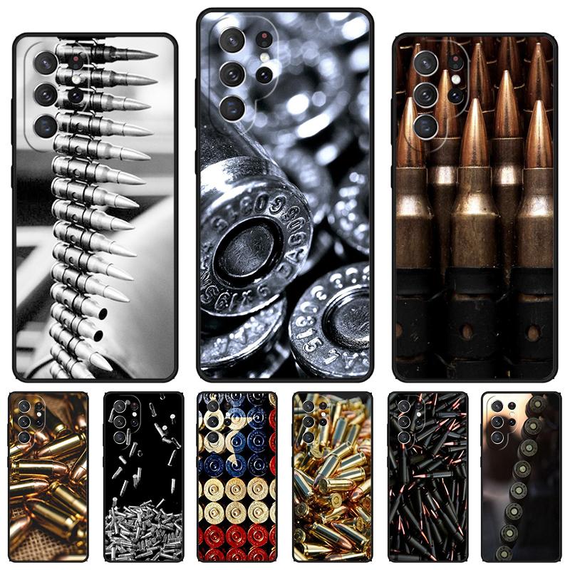 Coque de téléphone Collage de Balles d'Armes Militaires Pour Samsung Galaxy S24 S25 S23 S22 Ultra Note 10 20 Plus S20 S21 FE Housse