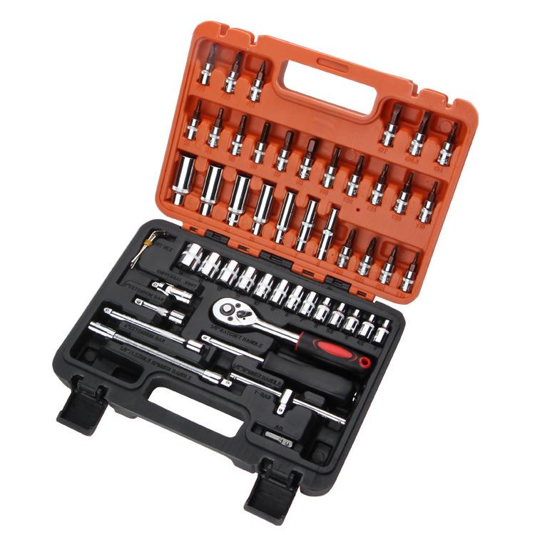 53-Piece Auto Repair Tool Set: Manual Socket & Hardware Combo Gift