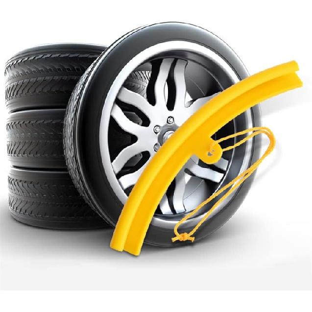 5pcs Wheel Rim Protector Set, Car Tire Changer Guard Rim Protector Tyre Wheel Changing Savers Tool(Yellow)