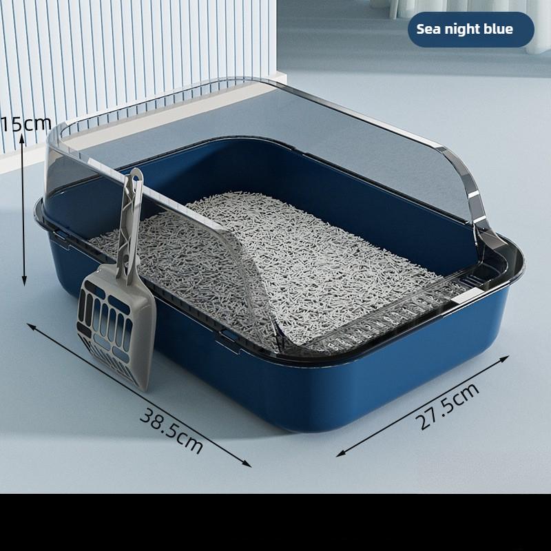 Semi-closed Cat Litter Box Oversized Splash-proof Thickened Cat Toilet Pet Supplies Cat Litter Box Oversized Deodorant