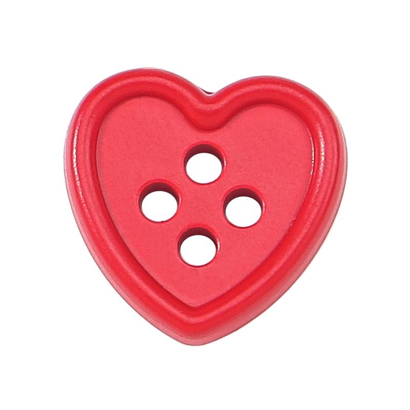 New Cute Four-Hole Heart Shaped Plastic Buttons for DIY Children's Clothing & Decoration