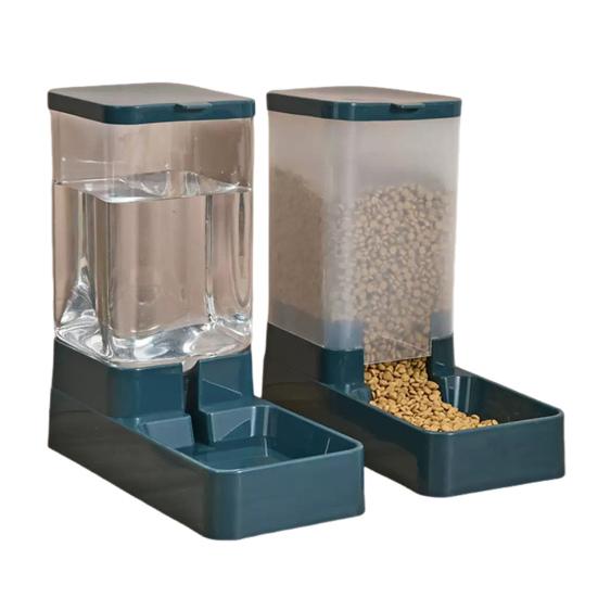 Automatic Pet Feeder And Water Dispenser Set 3.8L Capacity Food Bowl Water Drinker Pet Feeding Station for Small Medium Dog Cat Puppy