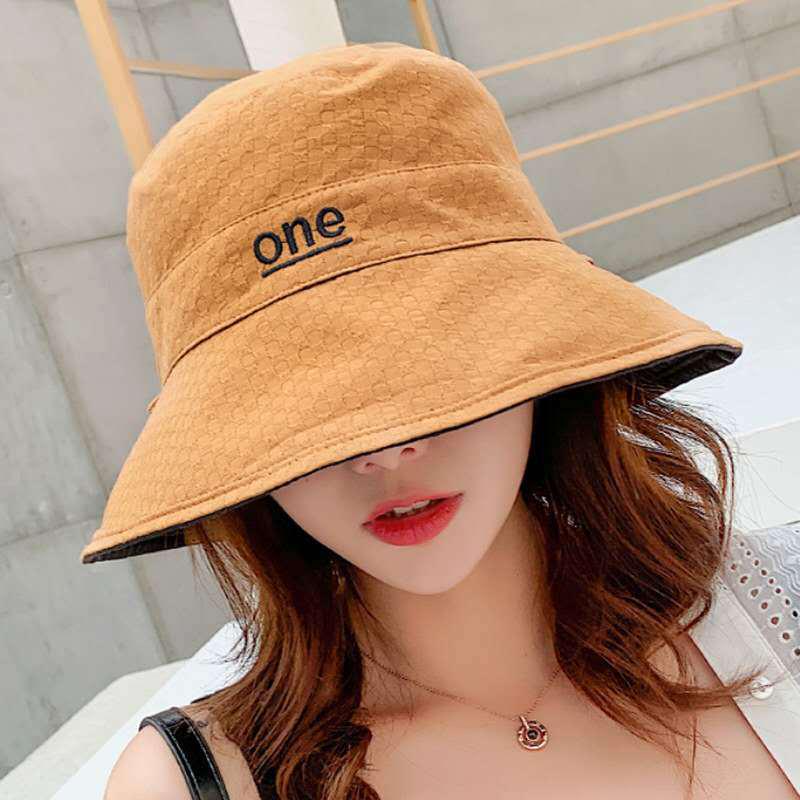 Korean Embroidered Fisherman Hat - Versatile Double-Sided Sun Protection for Women