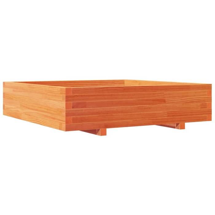 VidaXL Planter Wax Brown 100x100x26.5 Cm Solid Pine Wood, Outdoor Planter, Flower Box, Plant Box, 847320