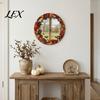 Spider Web Mirror Wall Art Halloween Decorative Stickers with Spiders/Skeletons/Pumpkins, Retro Hanging Spooky Skeleton Ornament, Lightweight for Home