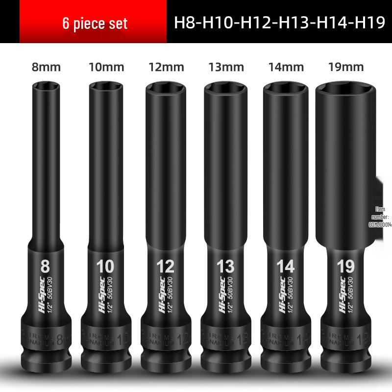 Extended Thin-Walled Hex Deep Impact Socket 8mm for Electric Wrench
