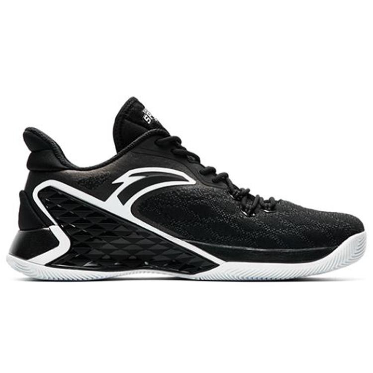 Anta RR5 Cushioning Slip Resistant Abrasion Resistant Low top Basketball Shoes Men's Black White 11741301-2