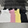 European High-Quality Spring Arrival: Heavy Print Logo Diamond Round Neck Knit Vest - Slimming & Versatile Top.