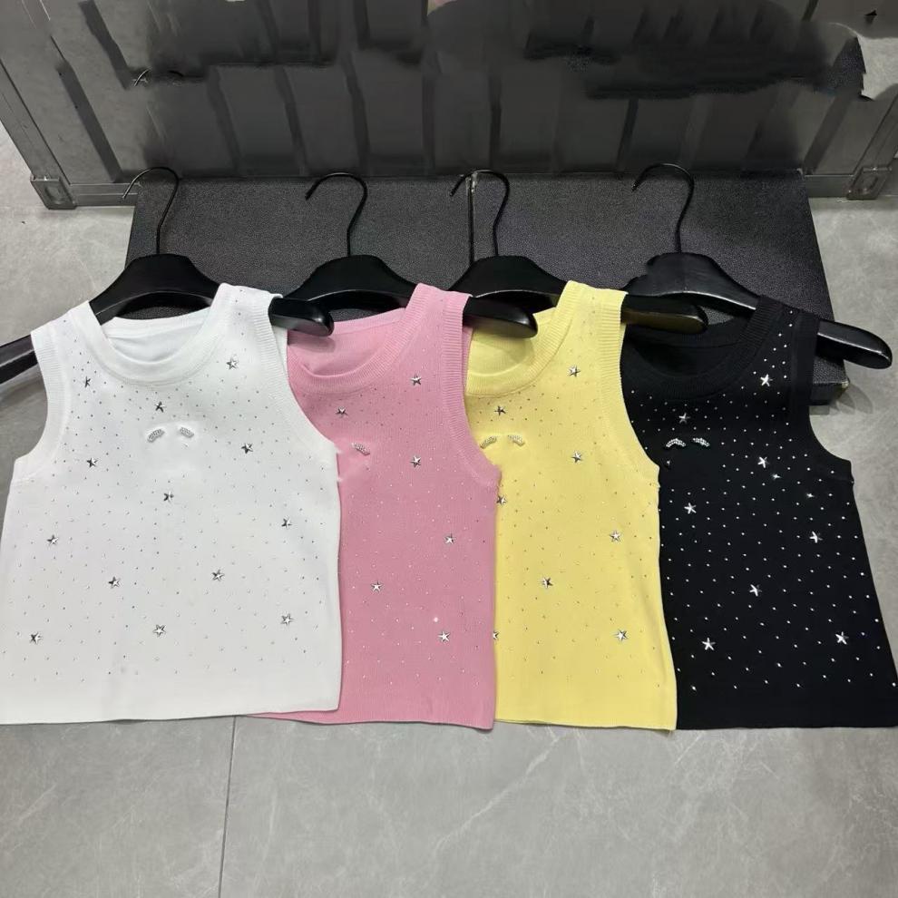 European High-Quality Spring Arrival: Heavy Print Logo Diamond Round Neck Knit Vest - Slimming & Versatile Top.