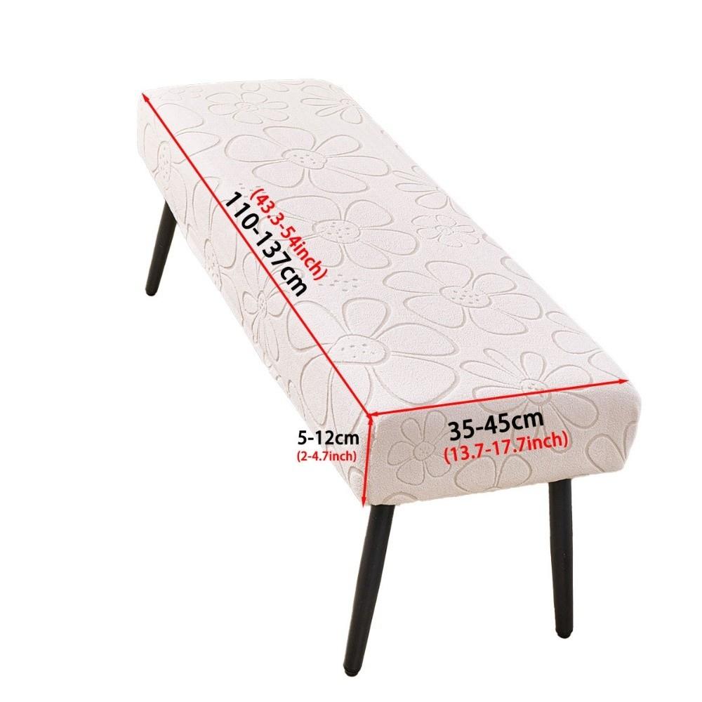 Polyester Elastic Bench Cover Stretch Flower Pattern Dining Bench Slipcover Removable Washable Bench Seat Cover Home Decor