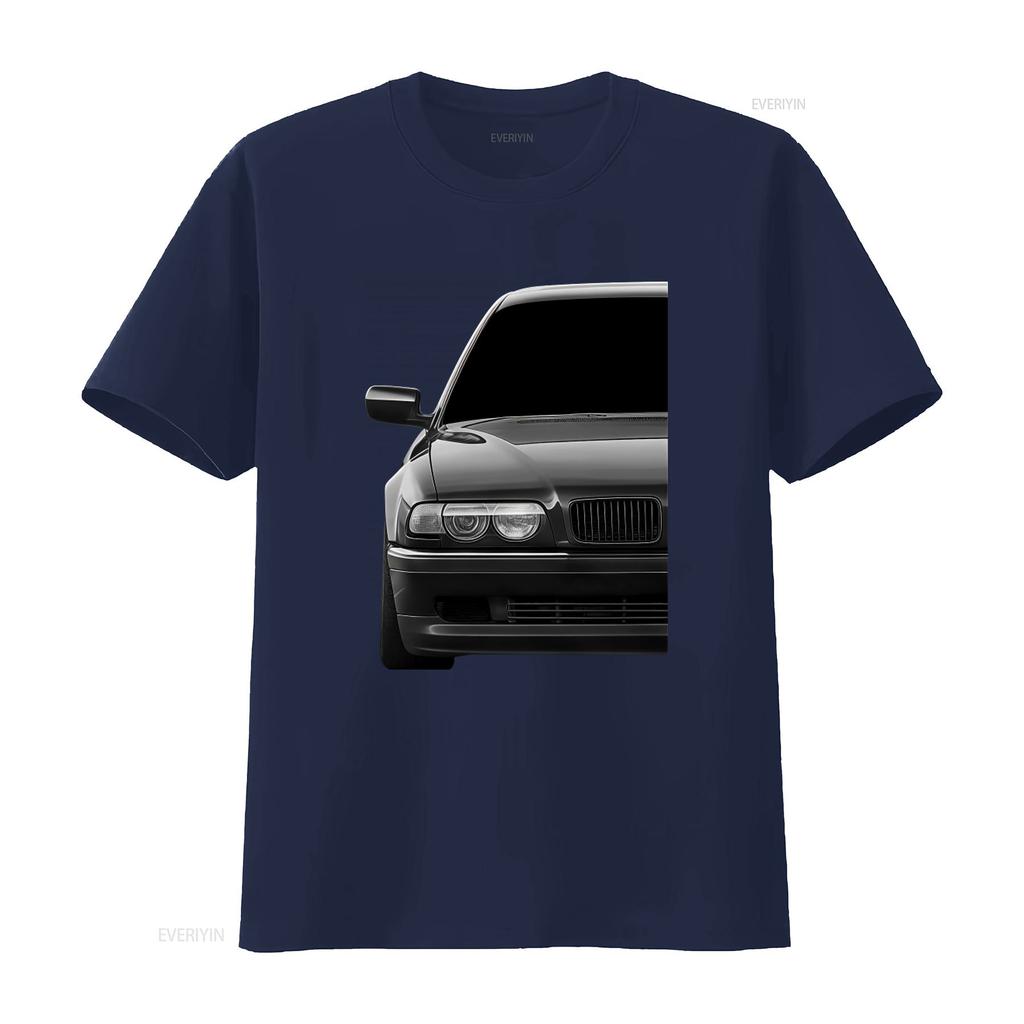 E38 750 Classic Retro Automotive Maglietta Uomo Design Vista Frontale a Metà vintage Lavato abbigliamento firmato homme grafica Elastica