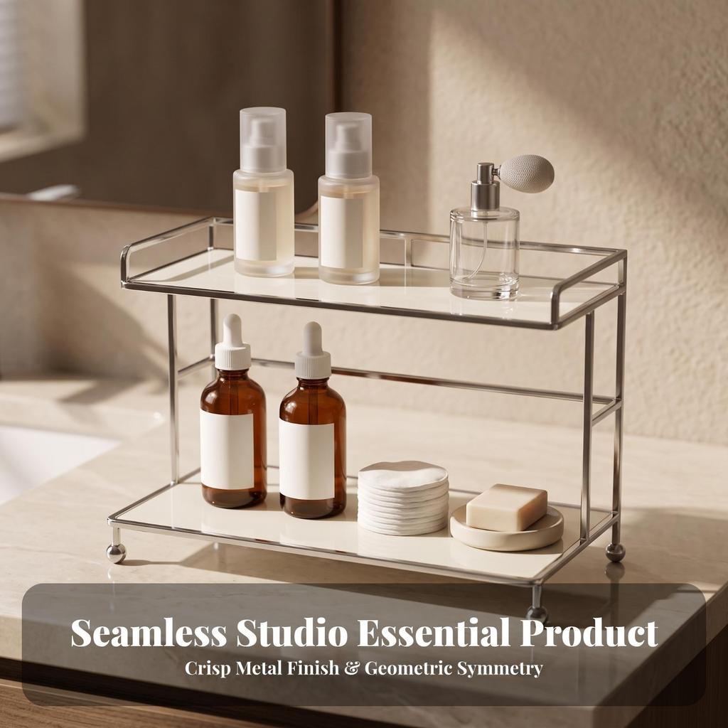 Desktop Storage Rack Multipurpose 2-Tier Countertop Organizer Non-Slip