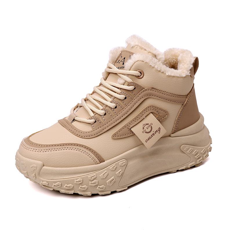 "Women's High-Top Thick-Soled Winter Sports Sneakers - Velvet & Cotton Lined (2025 HX-Q039)"