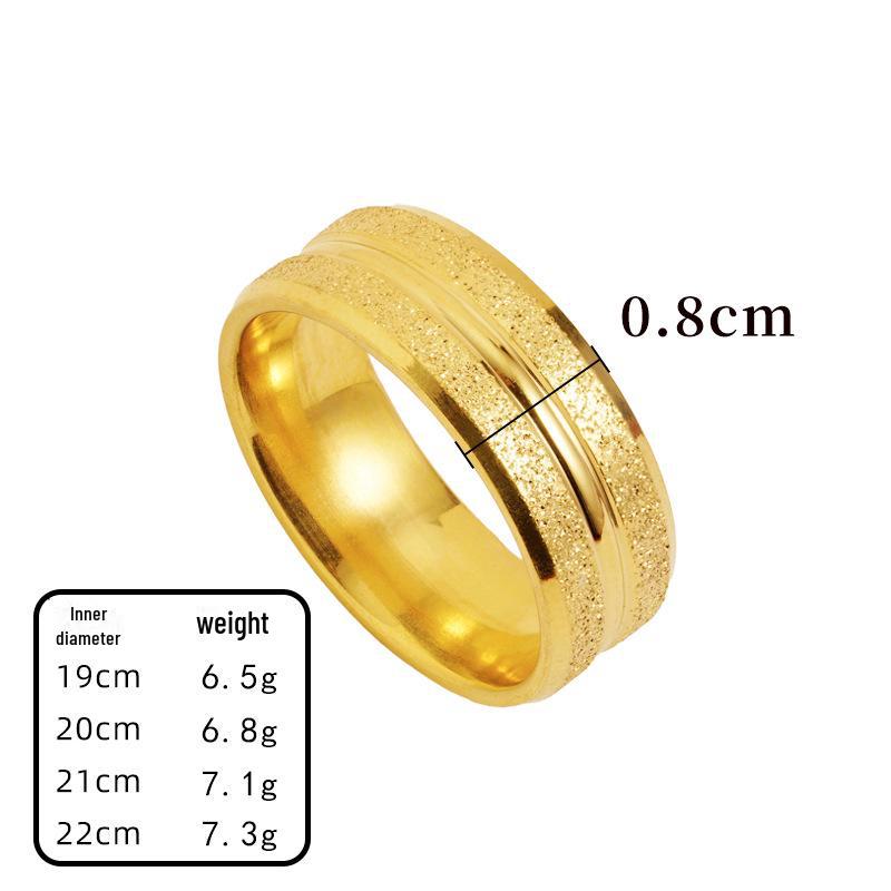 Vietnamese Gold Matte Starry Sky Ring - Double Beveled Design