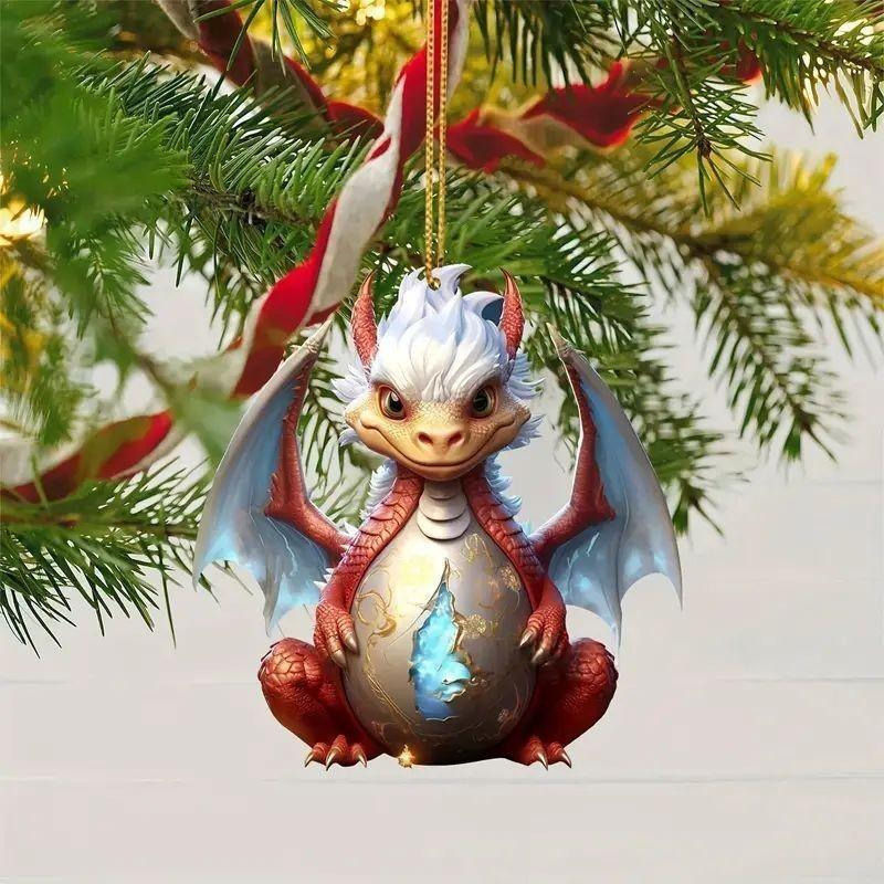Dragon Acrylic Delightful Egg Car Pendant For Creative Holiday Decoration Interior