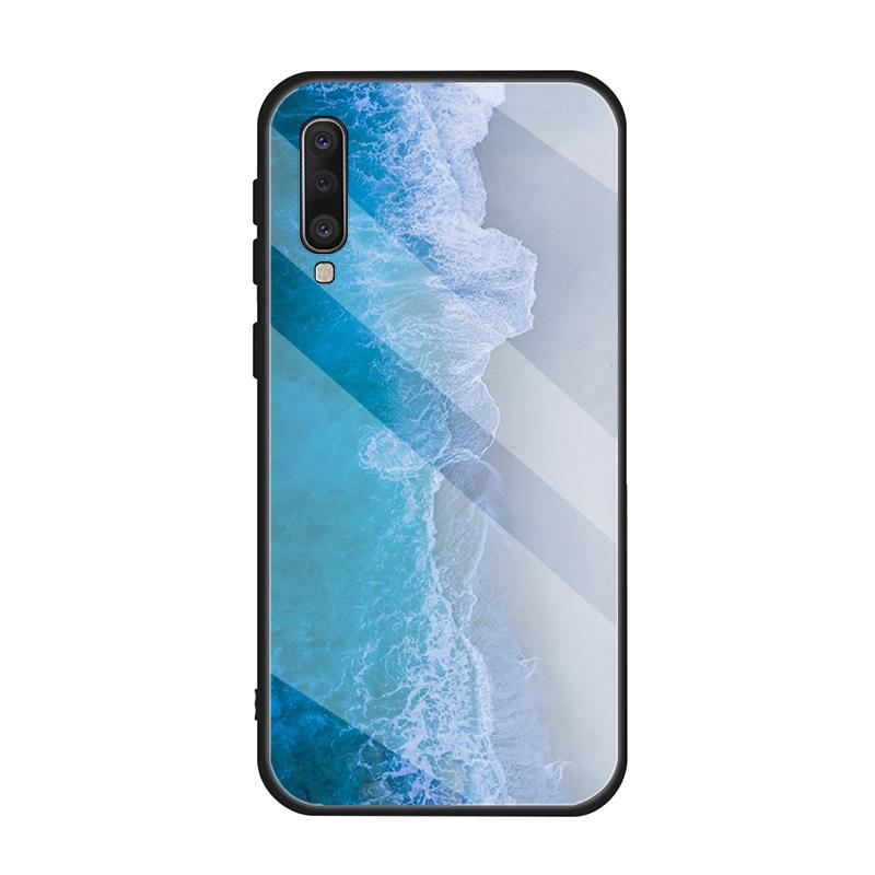 Gradient Ocean Tempered Glass Case For Samsung Galaxy A10S A10E A20S A20E A30S A40 A50S A60 A70 A80 A90 A6 A7 A8 Cover Shell