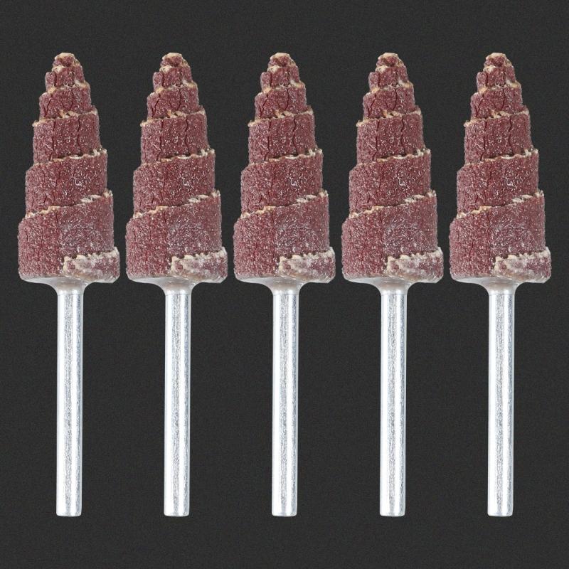 Vielseitige 5 Stück Kegelförmige Schleifpapier Entgratungs-Schleif-Polier-Lamellenschleifscheibe Schleifkopf für Tieflochpolitur