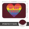 Rainbow Heart "We Are Family" Doormat, Inclusive Pride Design Floor RugMachine Washable Polyester for Entryway Living Room