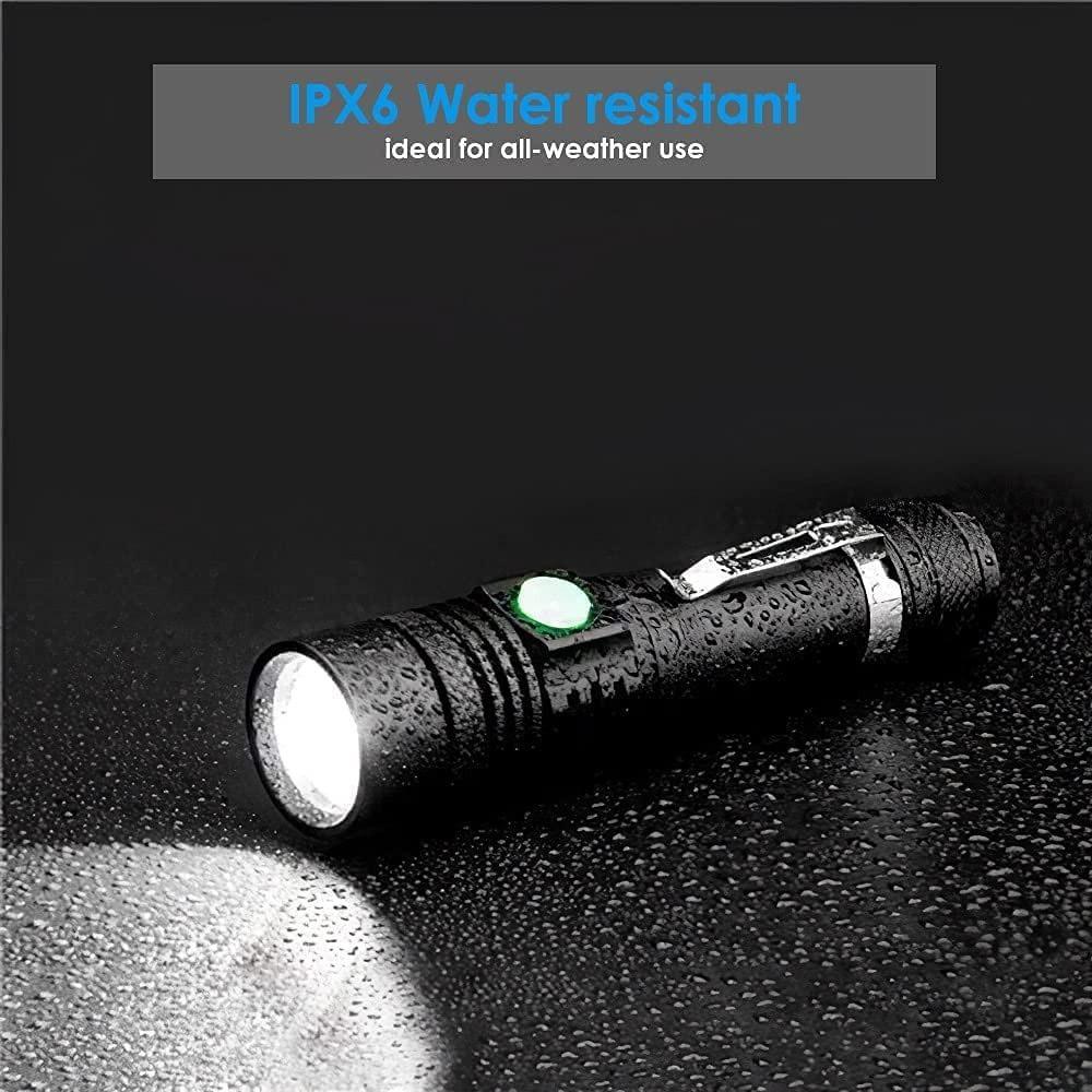 Aluminum Alloy Portable Torch Powerful LED Flashlight USB ReChargeable Outdoor Tactical Zoom Camping Waterproof Flash Light