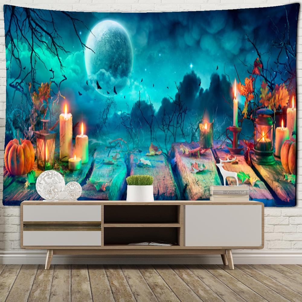 Halloween Kürbis Wandteppich Hängen Psychedelic Hexerei Geheimnis Tapiz Hippie Gute Luck Hintergrund Tuch Wohnkultur