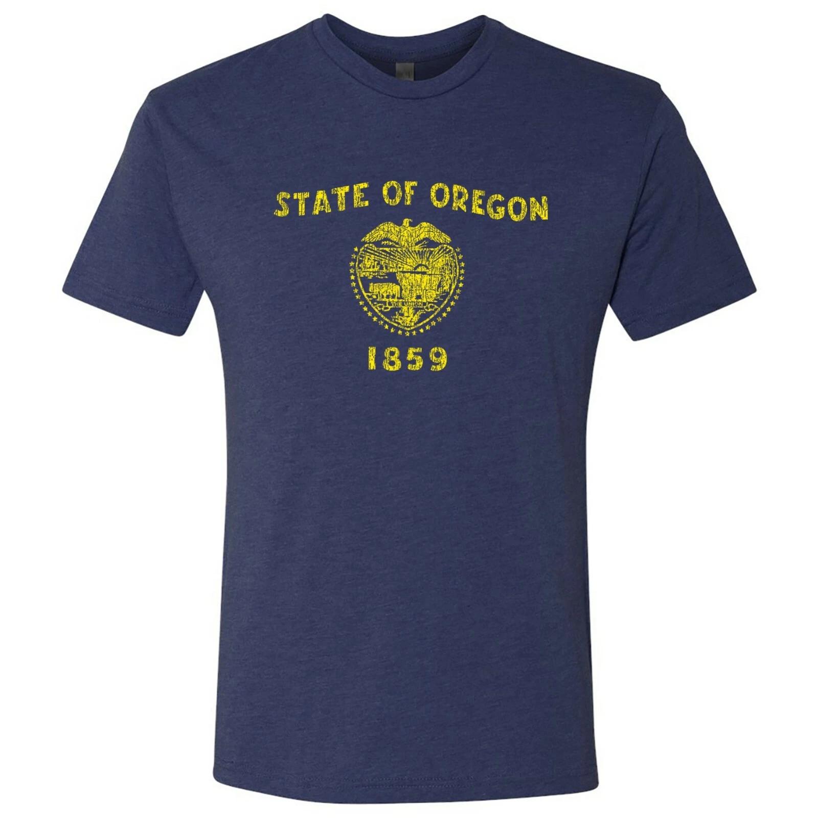 Oregon Flag State Pride Hometown Triblend Mens T-Shirt - Vintage Navy L