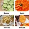 Wavy French Fry Cutter, Stainless Steel Crinkle Blade, Waffle and Vegetable Chopper, Kitchen Gadget for Thick Cut Fries
