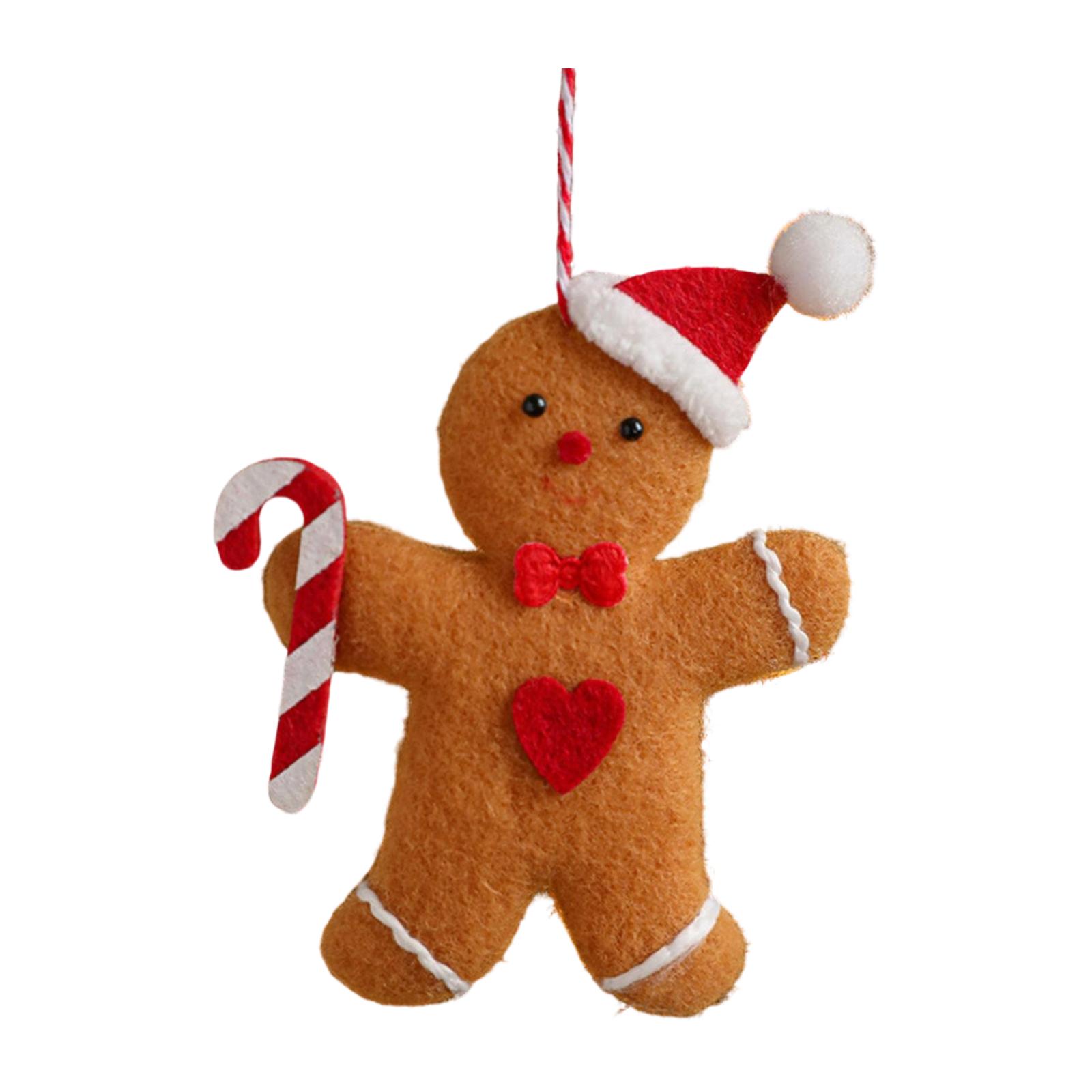 

Coffee Gingerbread Doll Fabric Pendant Christmas Tree Christmas Pendant Scene Decoration Decoration One Size