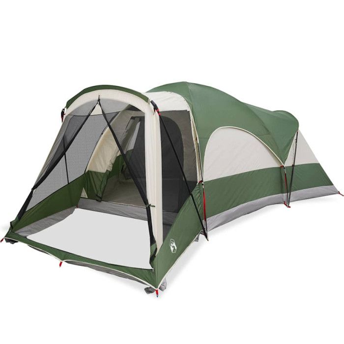 Tente familiale tunnel 8 personnes vert imperméable