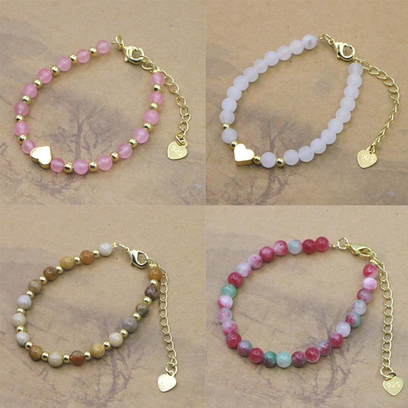 Lovely Natural Stone Beaded Bracelet For Women Girls Simple Personality Adjustable Bracelet Jewelry Accessories Gifts