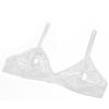 Women's Floral Lace Hollow Nipple Bralette Wire-free No Pad Bra Top Underwear Lingerie