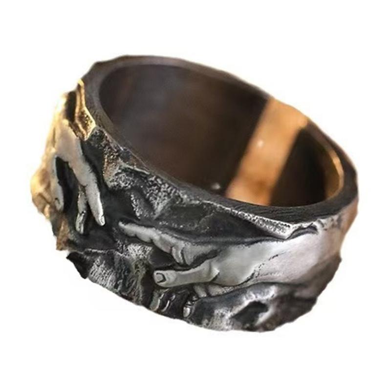 

Vintage Art Themed Adjustable Rings for Women and Men Hand Pattern Designs for Couples Gifts Everyday Wear 1