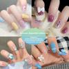 Summer Luxury Press-on Nails Dopamine Painted Nail Wraps Short Wearable Nails